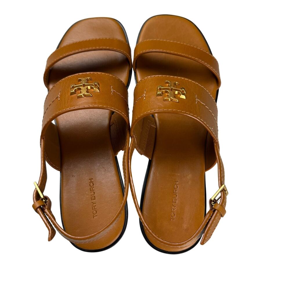 TORY BURCH Women's Vanchetta Leather Mini Everly Back Strap Flat Sandals - Picture 7 of 8